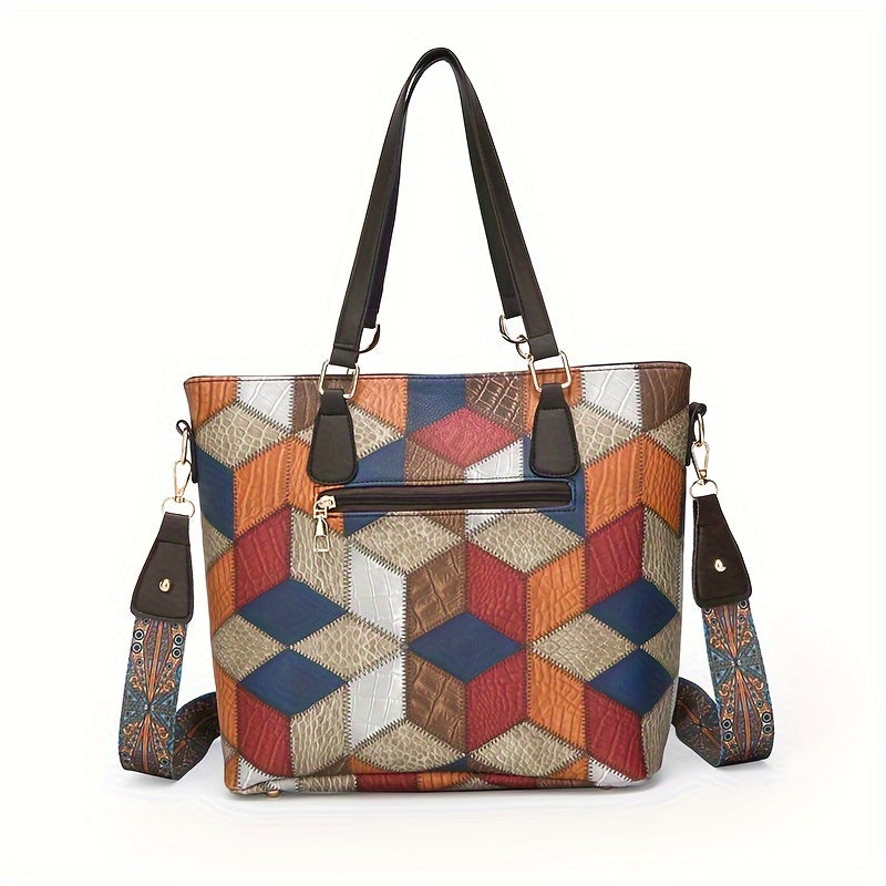 5 fashionable patchwork crossbody handbags, perfect for commuting and office use.