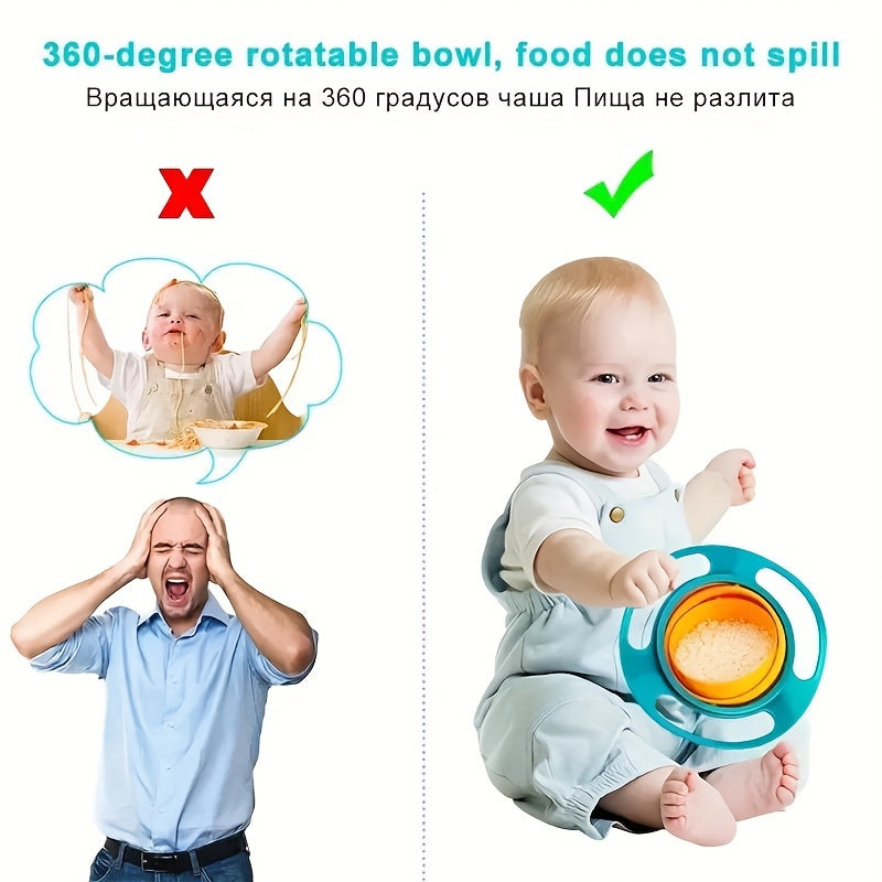 The perfect gift for Halloween, Christmas, Thanksgiving, or Easter - a versatile 360-degree rotating baby feeding bowl for mixing salad, soup, fish, fruit, rice, and sugar.