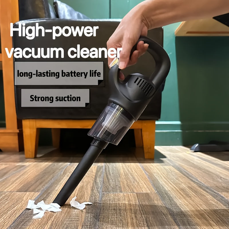 Wireless handheld vacuum cleaner with high-suction cyclone design, USB rechargeable, suitable for home, car, and office use. Includes electronic parts and 1800mAh lithium battery with 36V