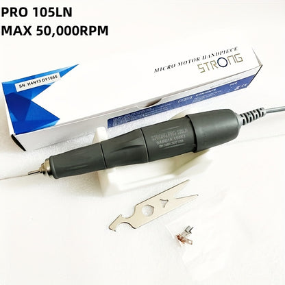 Powerful micromotor nail drill pen machine with handpiece for polishing at 35K & 45K RPM.