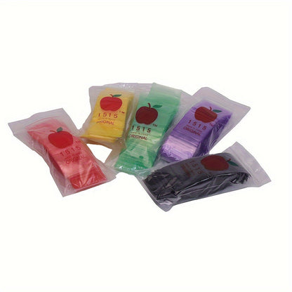 100 pieces of storage bags, featuring double-sided 10 silk thickened self-sealing bags. These reusable small packaging bags measure at 4*4.5cm/1.57*1.77inch and are perfect for storing keys, buttons, pills, and small items. Ideal for kitchen organizers