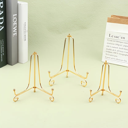 Stylish Gold Iron Display Stand for Various Decor Items | Easy to Assemble, Ideal for Home and Office Shelving