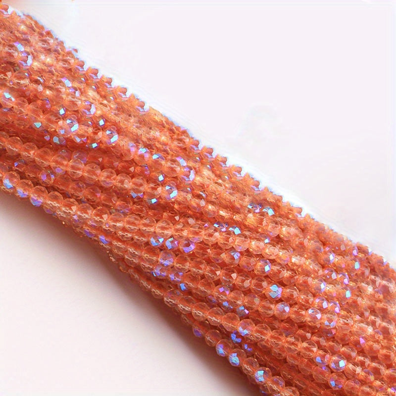 Set of 950/620 pieces of 2mm and 3mm Loose Spacer Faceted Faux Crystal Glass Beads for Making Bracelets and Jewelry