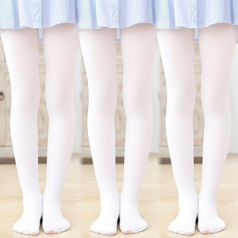 3 solid pantyhose for girls, perfect for ballet dancing and training activities