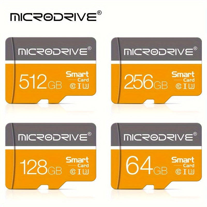 High speed Orange-gray Micro mini TF SD Card available in various sizes (4GB, 8GB, 16GB, 32GB, 64GB, 128GB, 256GB) with Class 10 TF U3 compatibility and SD adapter included.