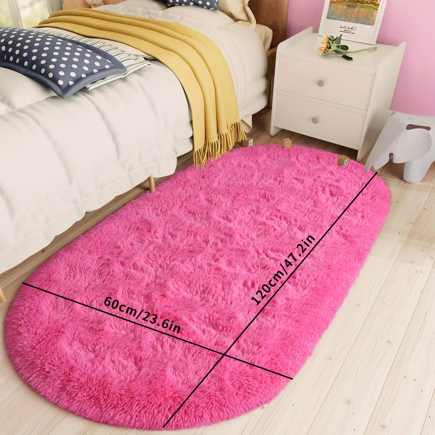 Plush Bedroom Rug - Soft, Cozy, Non-Slip, Machine Washable, Skin-friendly, Perfect for Indoor Use and Bedside