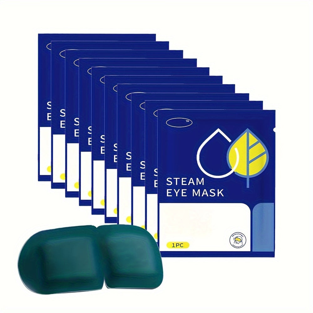 10-dona Lutein Steam Eye Mask, o'z-o'zidan isitiladigan, uxlash va sayohat uchun bir martalik.