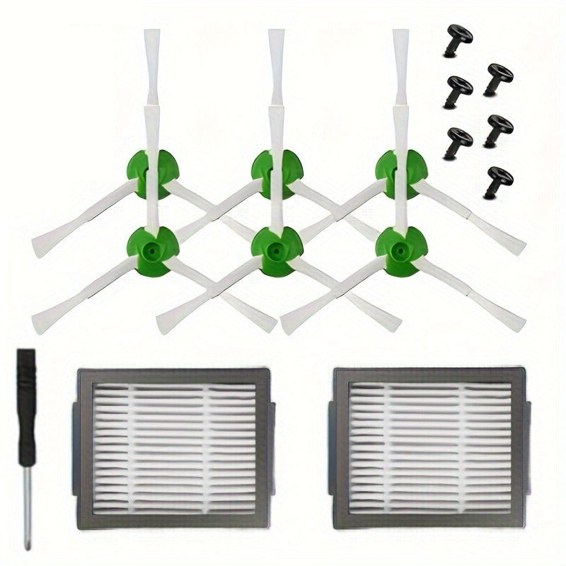 iRobot Roomba Accessories Kit - Compatible with I7, I7+, I8, I8+, I1, I2, I3, I3+, I4, I4+, I6, I6+, E5, E6, E7, J6, J7, J7+/ Plus E - Includes 6 Edge Brushes, 2 HEPA Filters, and Floor Attachment Cleaning Tool - 8 Pieces