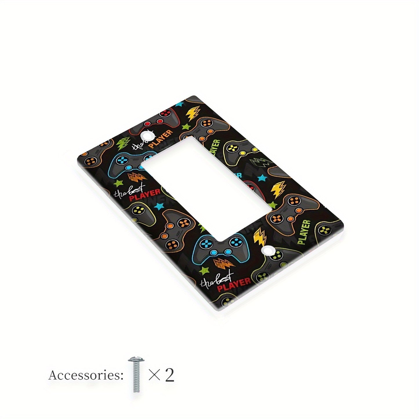 Single unit decorative light switch cover for bathroom and bedroom decor, suitable for cartoon gaming design.