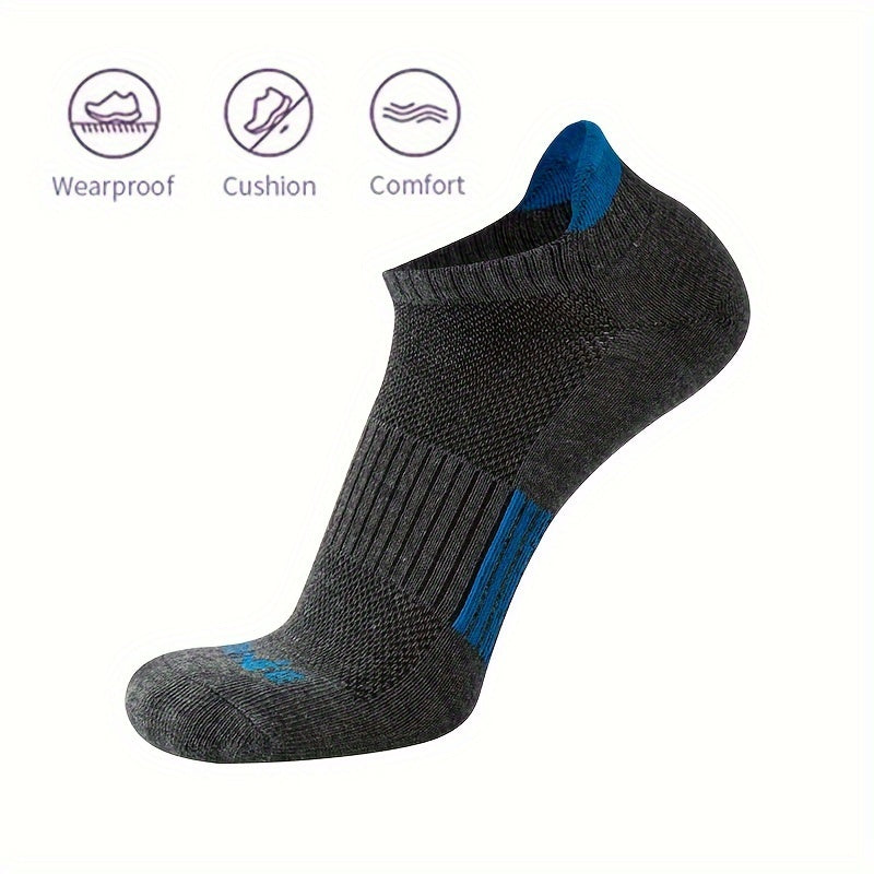 6 pairs of men's no show socks for spring and summer, perfect for outdoor fitness and running.