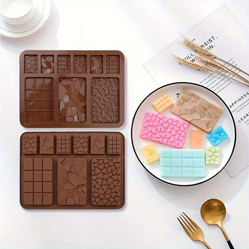 9-Cavity Silicone Mold Set for Waffles, Biscuits, and Cakes - Versatile Bakeware for Homemade Chocolate Bars, Snacks, and Desserts - Reusable and Non-Stick - Great for Home Baking