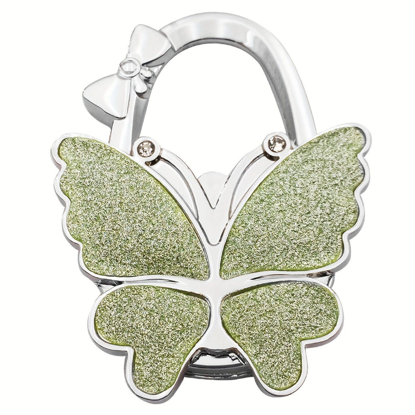 Shiny Butterfly-Shaped Folding Hanging Hook for Handbags - Perfect for Tables, Desks, Home, and Office