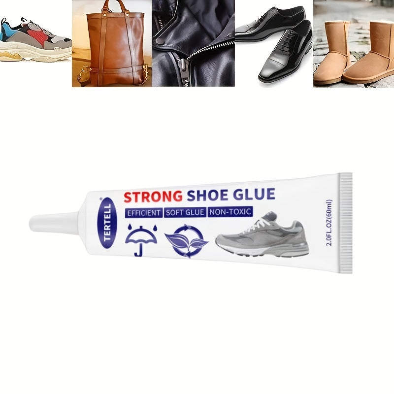 INTENTION Strong Shoe Glue - 60ml Waterproof, High & Low Temperature Resistant, Non-Toxic, Odorless, Transparent Adhesive for Plastic Materials, Safe for Sneakers & DIY Repairs