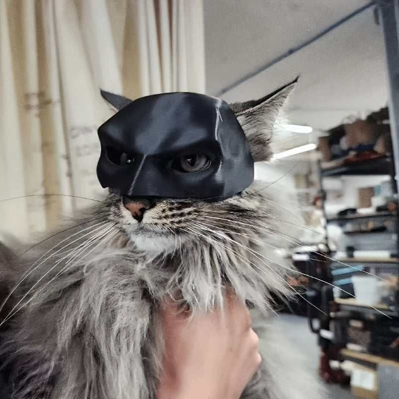 Cute cat mask for holidays - plastic masquerade accessory.