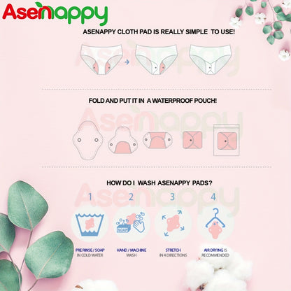 4 reusable sanitary pads for women.