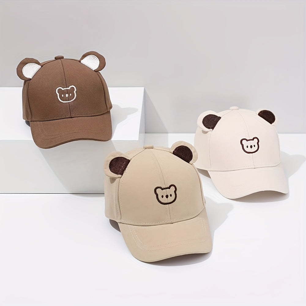 Little Bear Baseball Cap for boys and girls, perfect for summer beach outings.