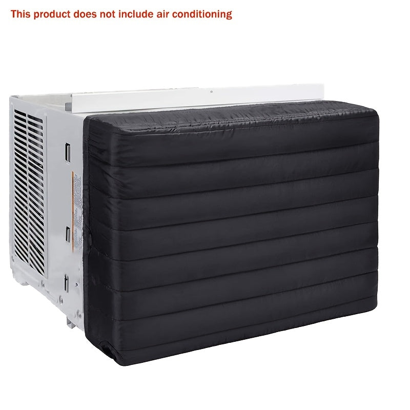 Black Window Air Conditioner Cover, 1 piece, measures 43.18x33.02x7.62cm, designed to protect your AC unit from dust and water outdoors, no electricity required