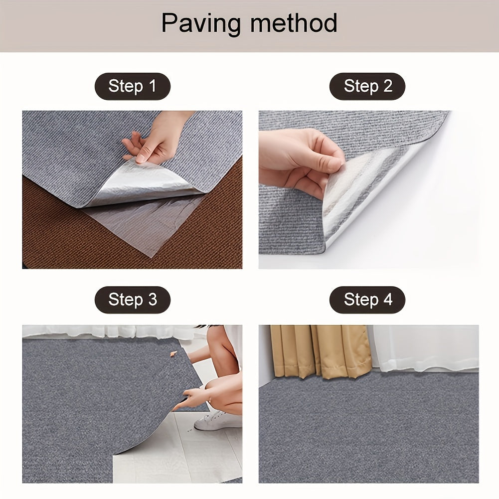 Self-adhesive cat scratching mat protects walls and furniture from cat scratching, made of durable polyester fiber.