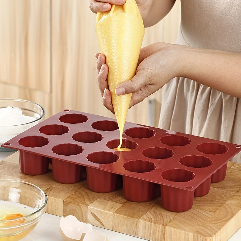 Silicone Cake Mold Set - Includes 15 Individual Cups for Baking Homemade Cupcakes in the Oven