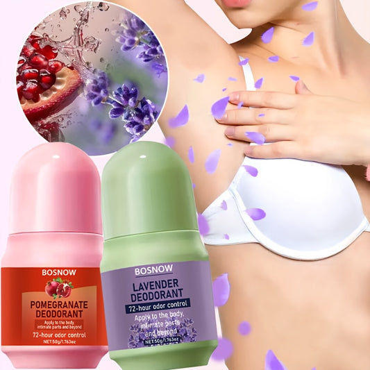 Pomegranate + Lavender Deodorant Combo with plant ingredients for gentle, long-lasting natural fragrance. Suitable for men and women, boosts confidence.