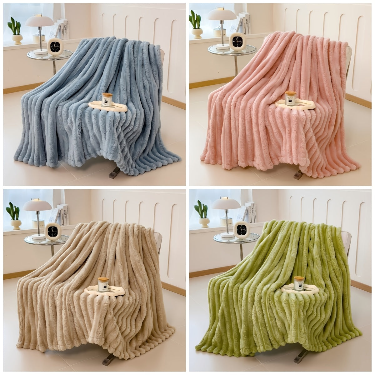 Soft and cozy striped throw blanket with ultra-plush feel - perfect for the bed, couch, or your furry friend - Ideal for all-season comfort and extra warmth during the winter months.