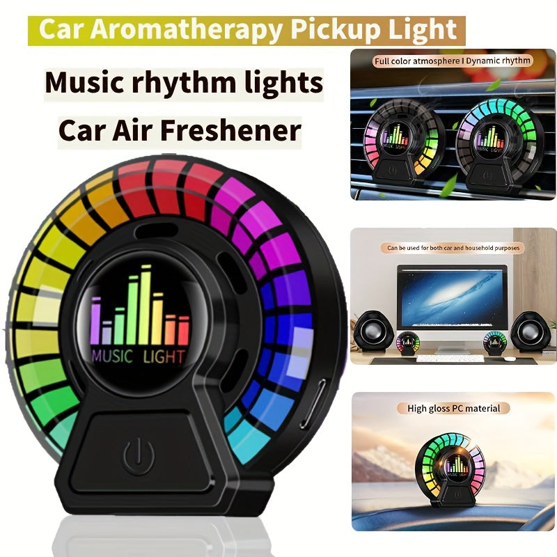 Car aromatherapy light with smart voice control and multi-mode ambiance for car decoration and air freshening.