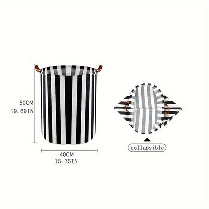 Upgrade your laundry organization with the 1pc Canvas Fabric Collapsible Laundry Basket. Perfect for storing toys, gift baskets, clothes, and more in the bedroom, children's nursery, or wherever you need it. Featuring a fun racing flag design.