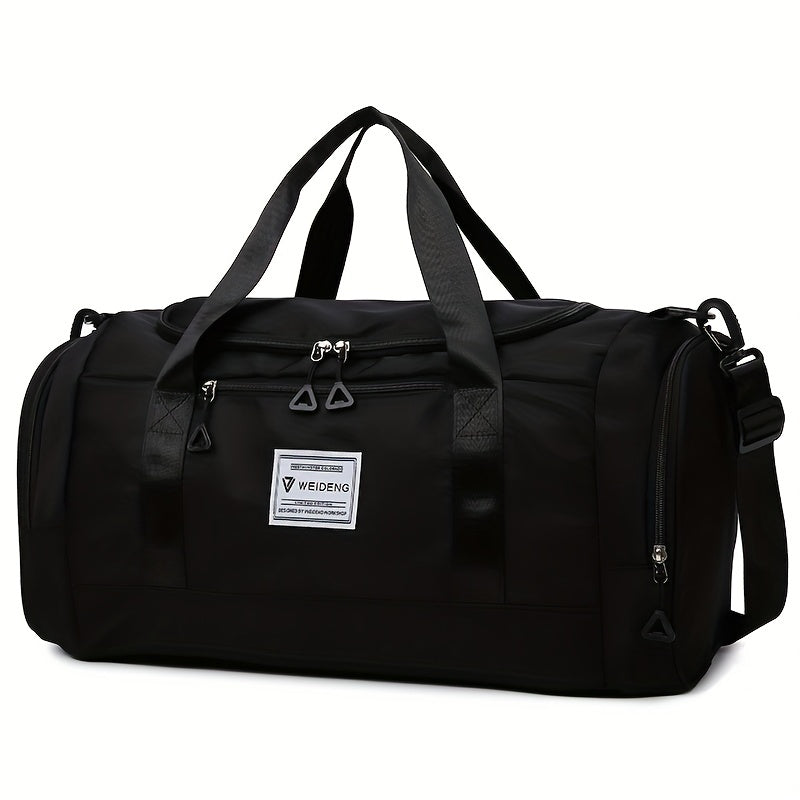 Compact travel bag with shoe compartment for fitness and outdoor travel.