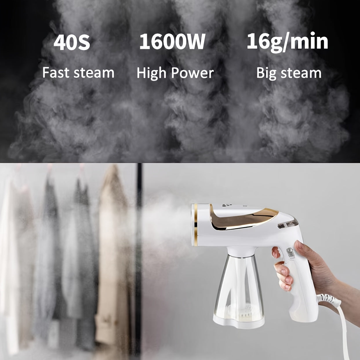 Portable Garment Steamer - 1pc, Handheld 2-in-1 Strong Wrinkle Remover for Home, Office, Travel, Household Use