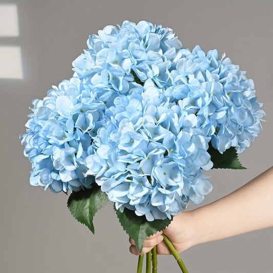 4-Pack of 18-Inch Real Touch Artificial Hydrangeas, Ideal for various indoor and outdoor decorations