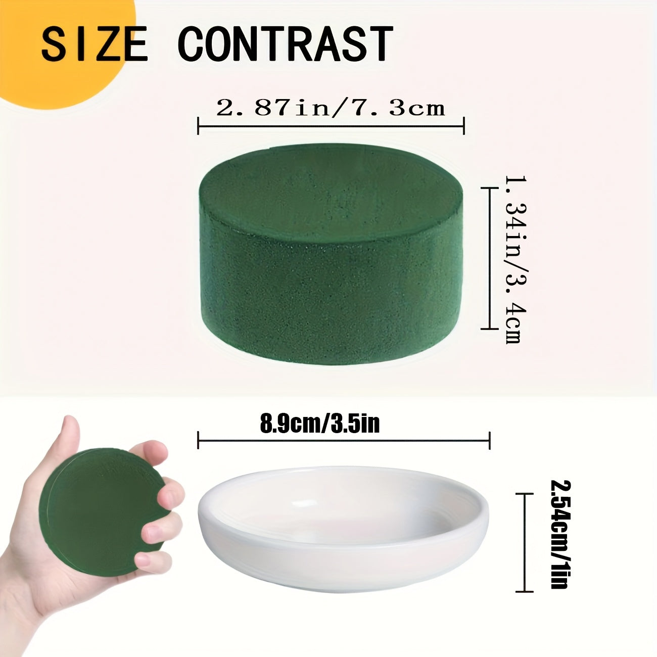 20 green floral foam blocks, 7.62cm round, perfect for fresh and silk flowers, weddings, art projects, and parties.