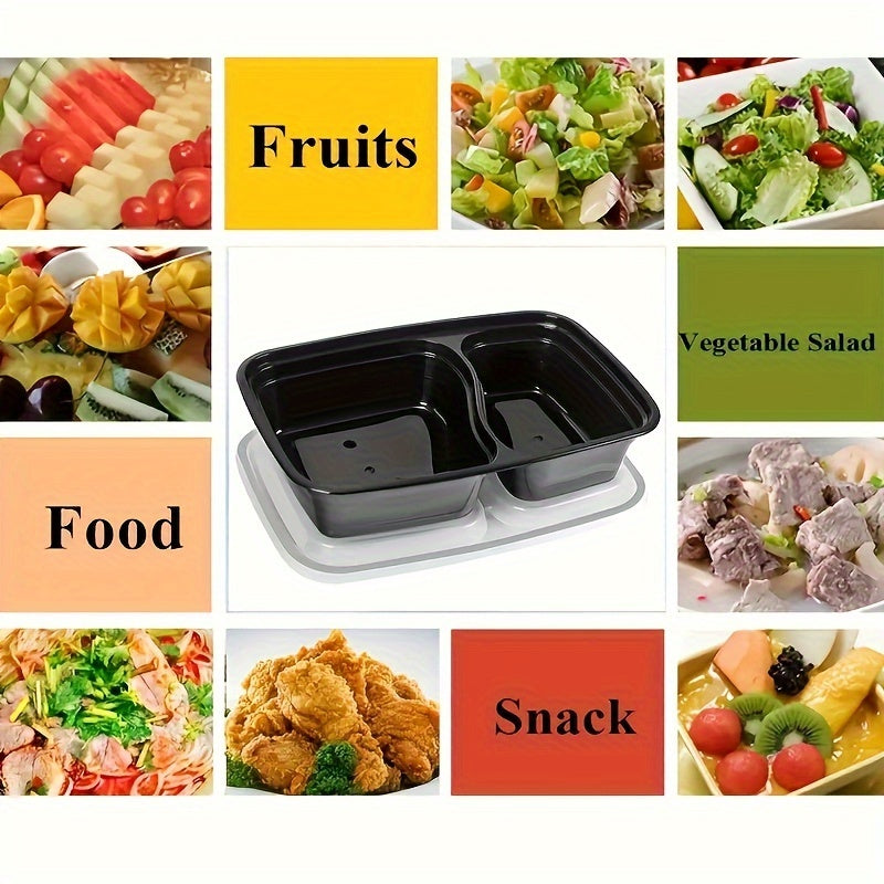 Disposable lunch boxes available in packs of 10, 20, 50, or 100. These reusable and durable meal prep containers are microwaveable and extra large and thick. They are BPA free with lids included, suitable for school, office, camping, and picnic use.