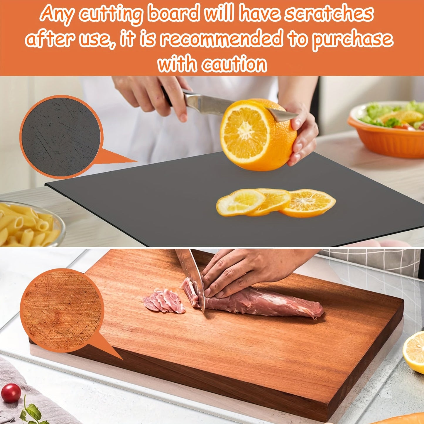 This kitchen essential is a single acrylic cutting board with a non-slip surface and a convenient edge lip for countertop protection and space-saving. Ideal for chopping, slicing, and dicing, it is a must-have for home cooks and professional chefs alike.