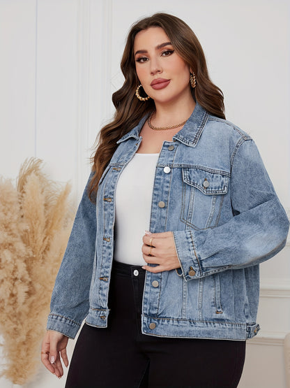 Drop shoulder denim jacket