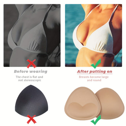 Two pairs of reusable bra insert pads for enhancing the chest invisibly.