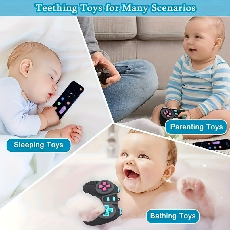 Soft TV Remote and Game Machine Teething Toy Set for Baby's Intellectual Development - Educational and Safe Silicone Toy for Toddler Boys and Girls - Perfect Thanksgiving and Mother's Day Gifts