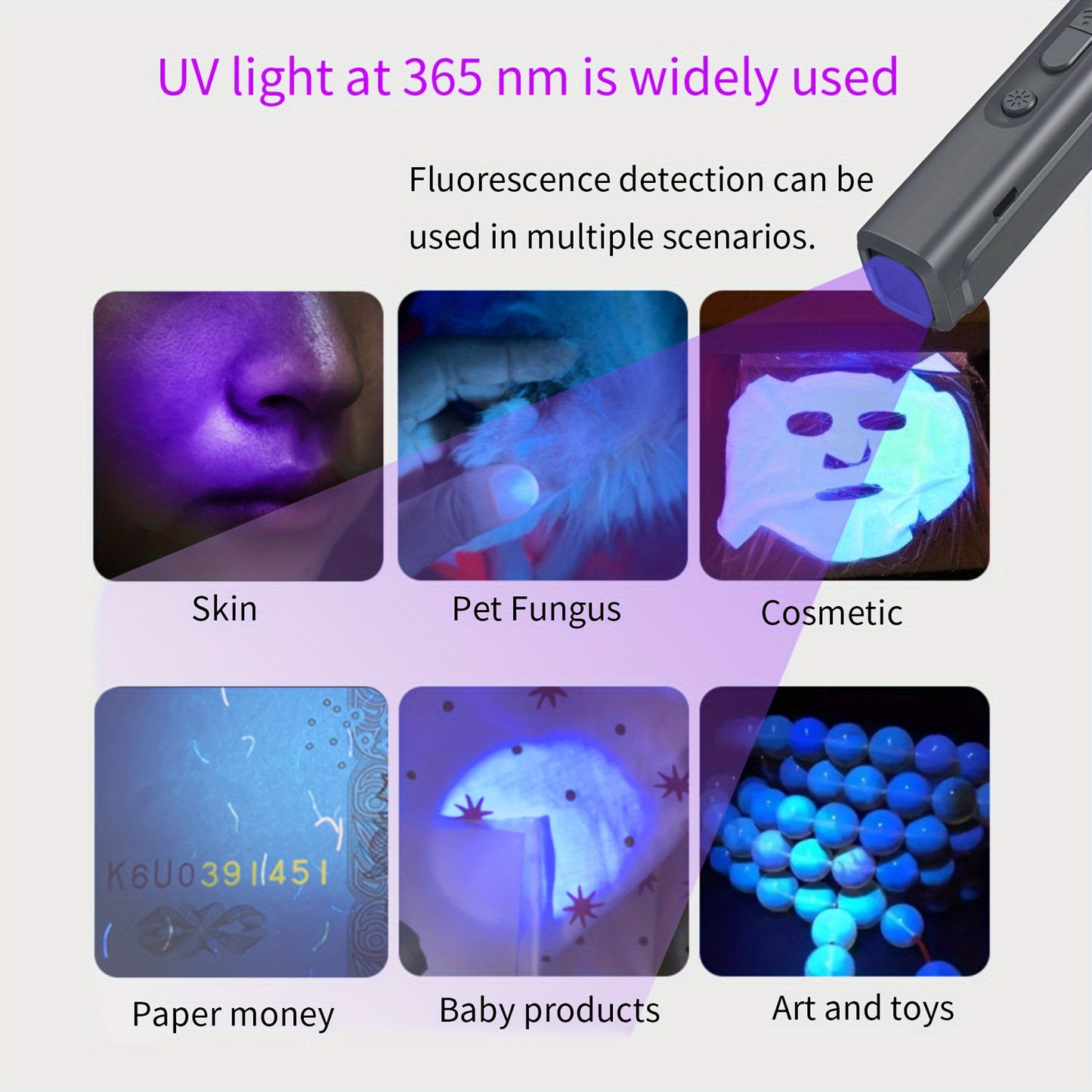 Portable ultrasonic dog repellent with UV light