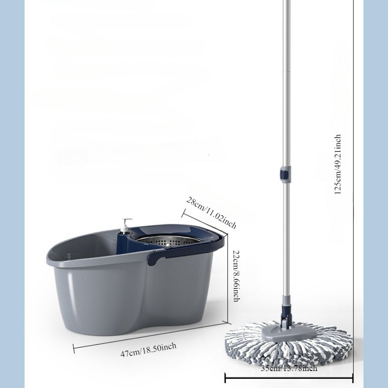 '- Efficiently clean your living room floors with the 1pc Spin Mop and Bucket set, featuring an easy wring mop for quick and effective cleaning. This manual rotating mop also includes a dehydration function for easy water removal.