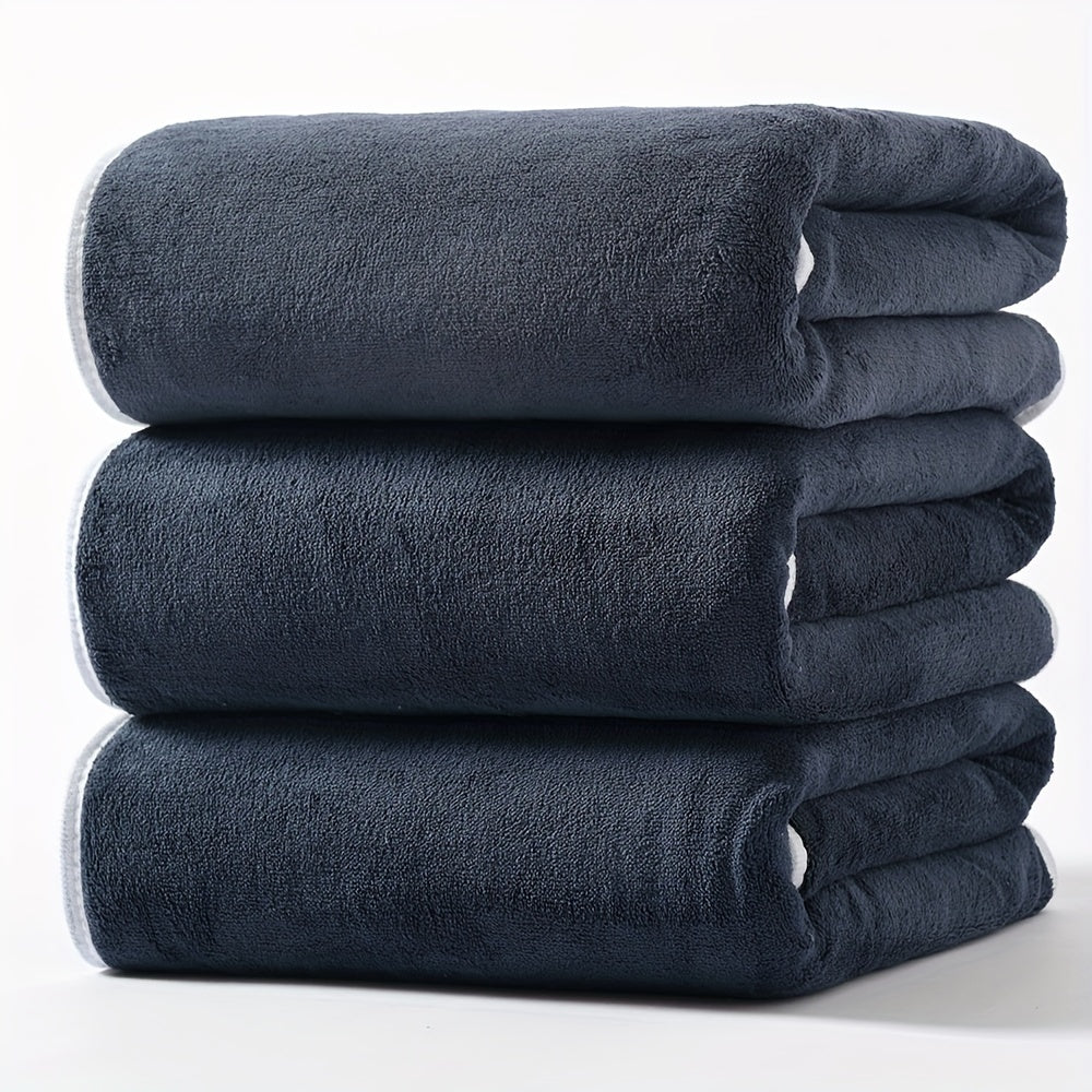 3 microfiber bath towels, 300 GSM, 70.0 x 140.0 cm, super absorbent and quick dry, multipurpose for spa, yoga, fitness, and bathroom.