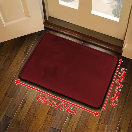 Soft Velvet Non-Slip Floor Mat with Comfortable Sponge Foam Cushioning, 40.64x60.96cm - Perfect for Kitchen, Bathroom, Bedroom, Living Room - Made with Durable Polyester, Hand Wash Only, Multiple Colors Available - Great for Home Decor and Kitchen