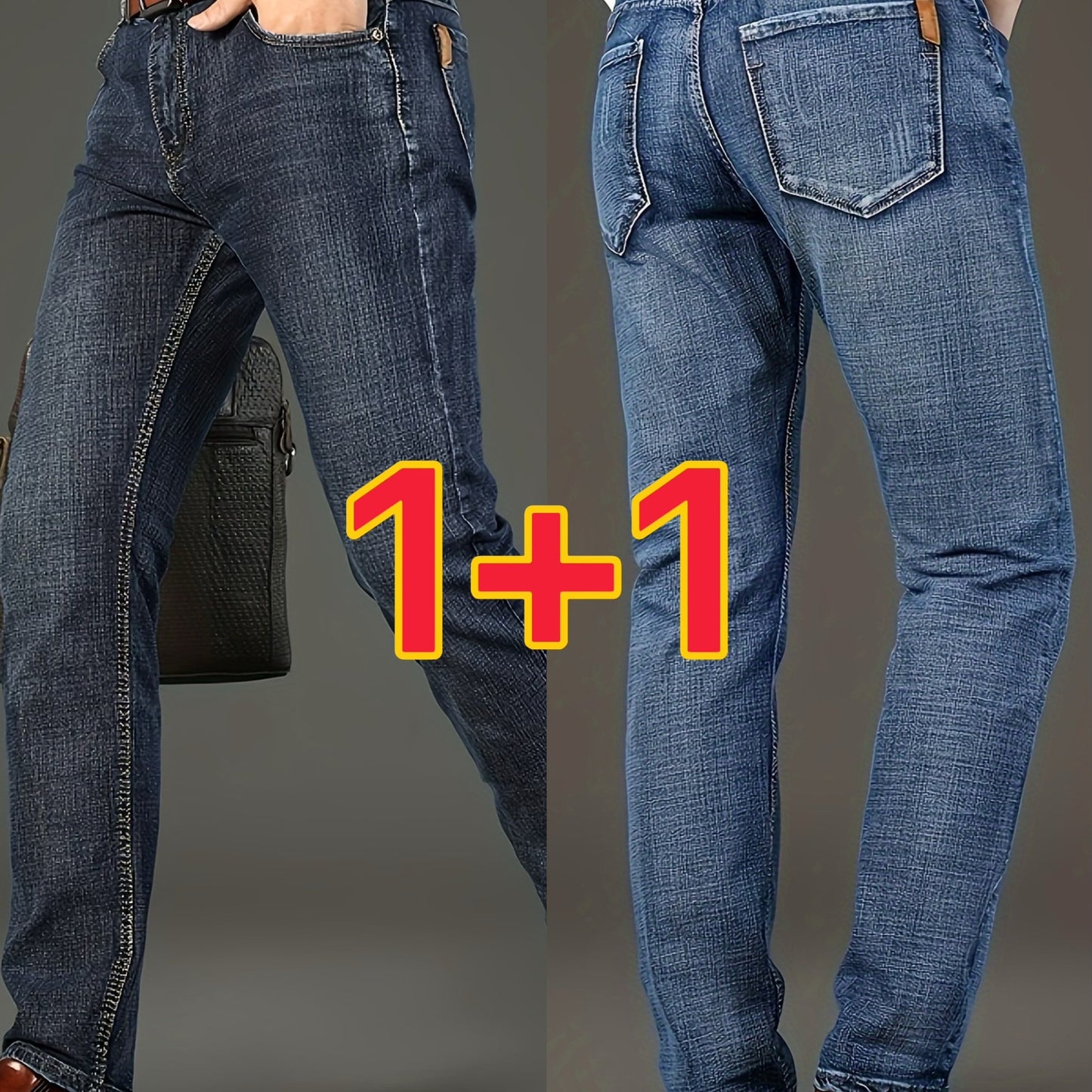 2 ta erkaklar uchun denim shimlar, tashqi faoliyatlar uchun cho'ntaklar bilan