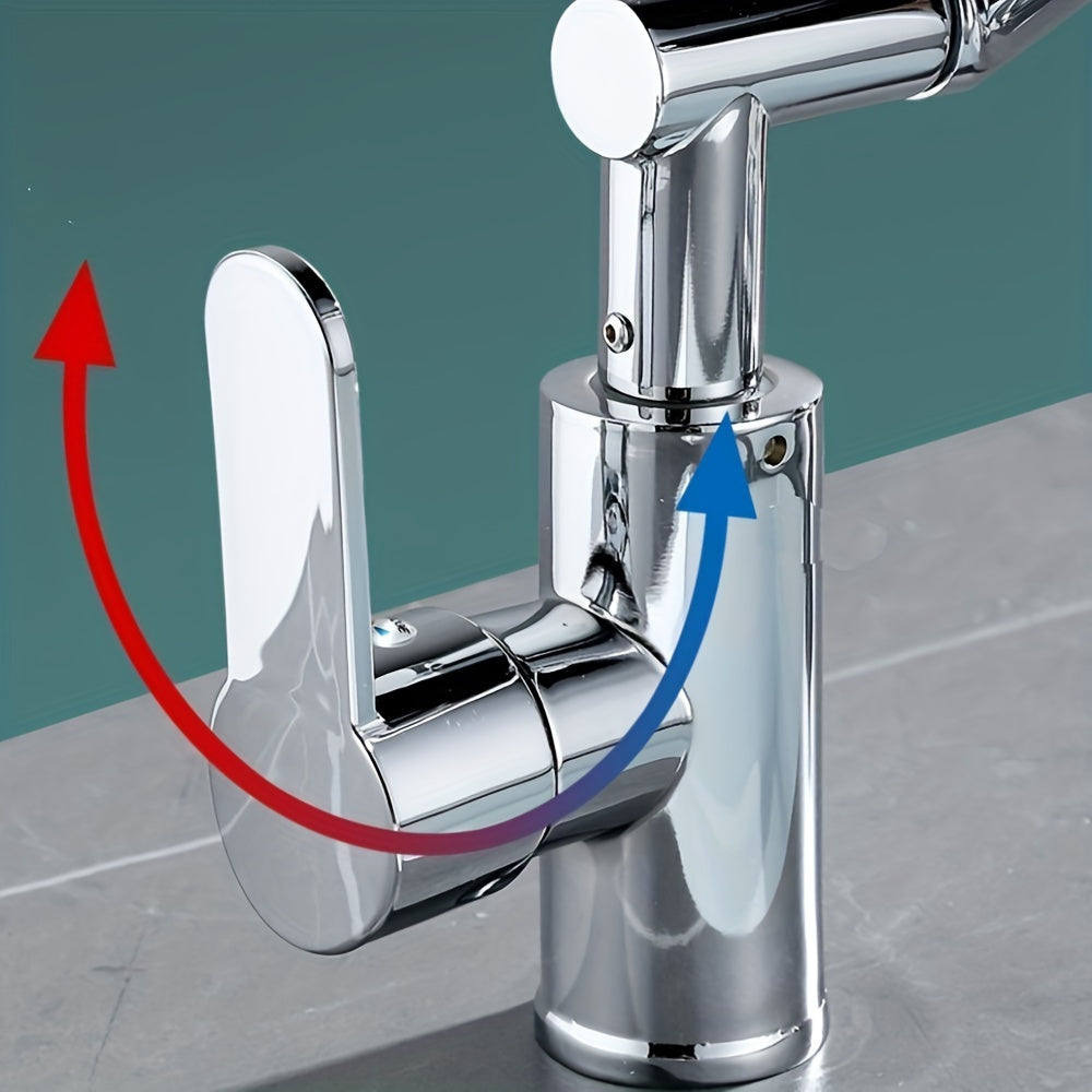 360° Rotating Sink Hot And Cold Water Faucet with Universal Rotating Mechanical Arm Nozzle and ABS Faucet Adapter. Ideal for RV, camper, travel trailer, and kitchen faucet replacement.