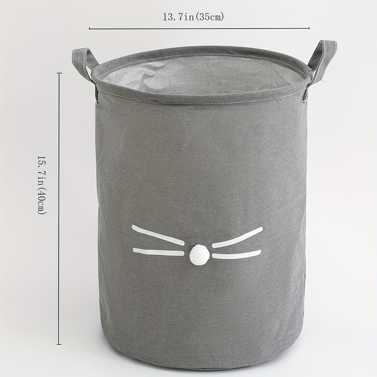 Large Bohemian Chic Laundry Hamper with Cute Cat Face Design - Waterproof & Collapsible Fabric Basket, Sturdy Handles for Easy Transport - Ideal for Home, Bedroom, Bathroom, Dorm Storage.