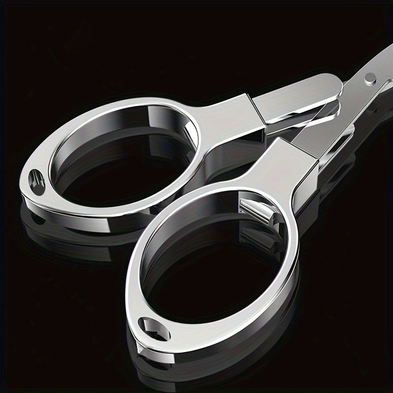 Stainless Steel Folding Scissors: Compact, Versatile, and Portable for Travel and Daily Use.