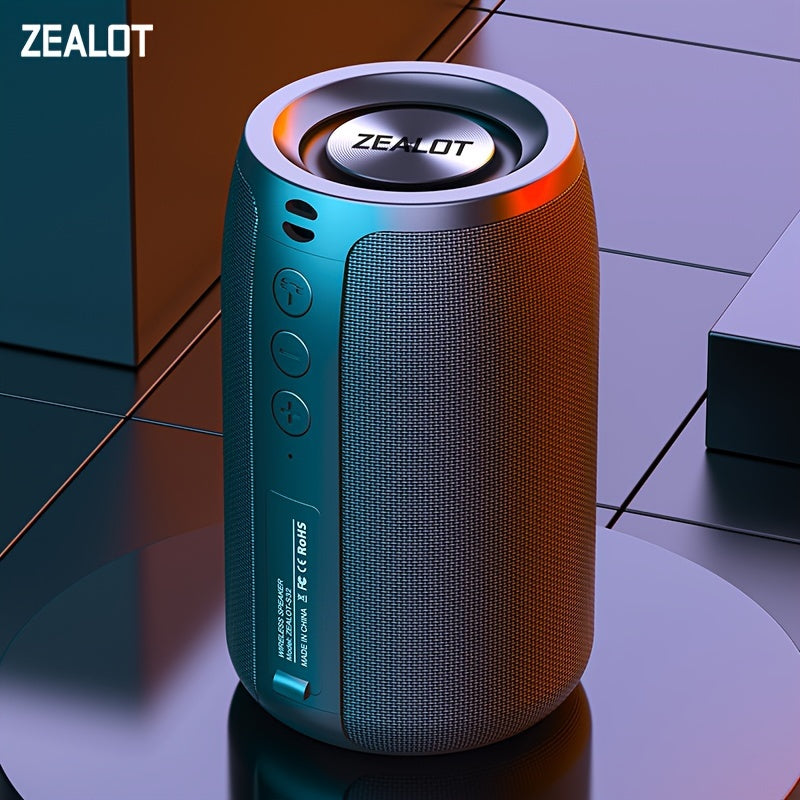 ZEALOT S32 Wireless speaker, outdoor portable subwoofer with TWS dual pairing support. 8 hours of gaming time, loud stereo, and boombox subwoofer with 1800mAh battery. Comes with charging