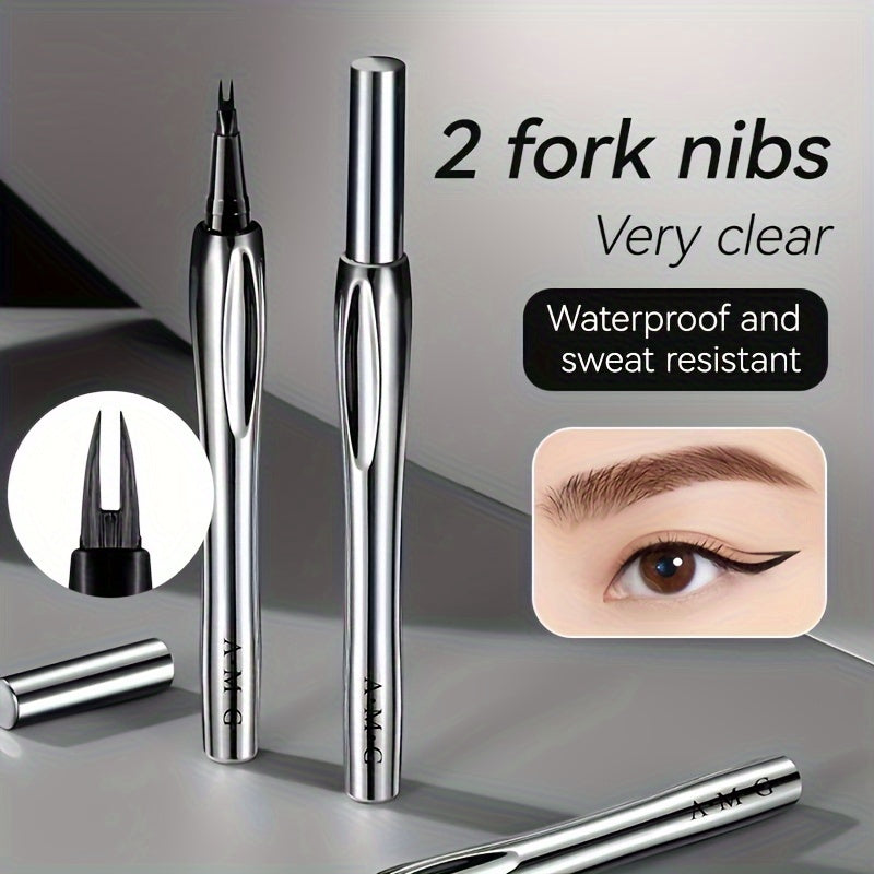 Dual-ended eyebrow pencil for all skin types, shapes quickly with natural, waterproof, and sweatproof finish.