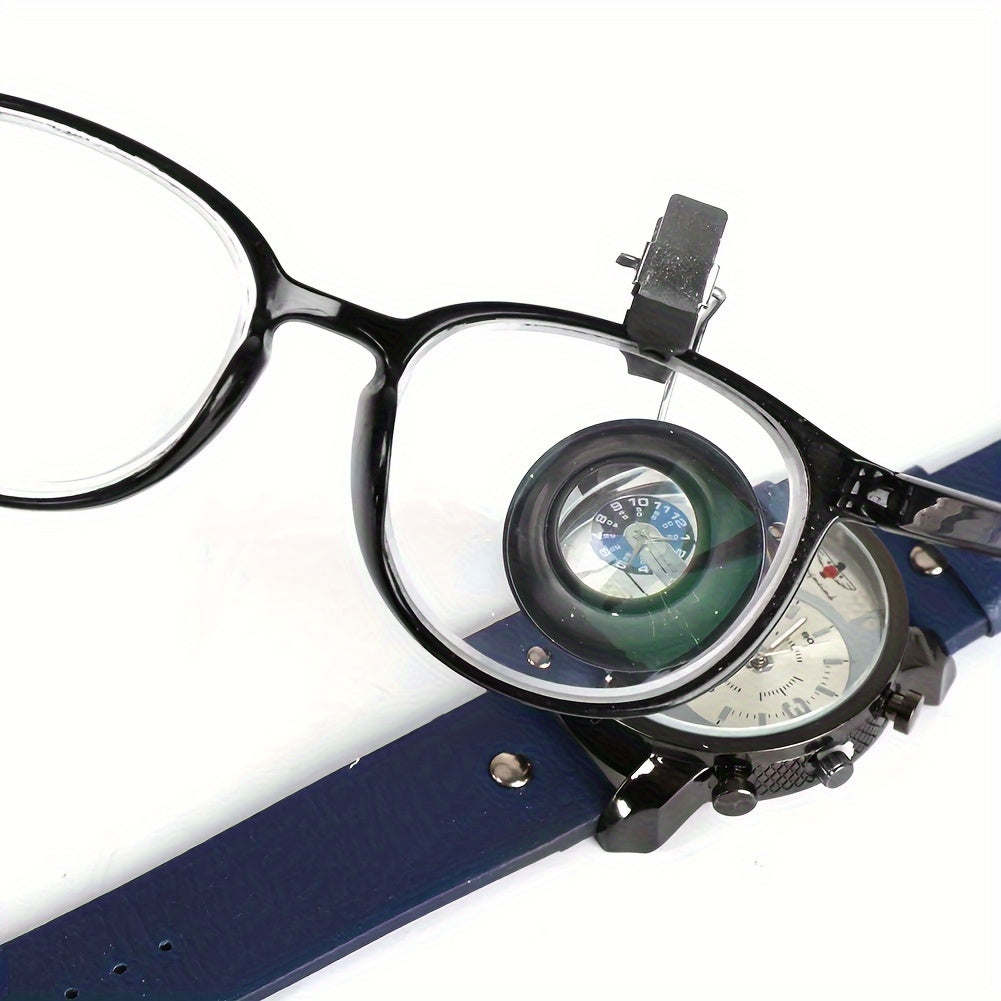 Lightweight Alloy Loupe for Watch Repair & Precision Work with High-Definition Clip-On Eyeglass Magnifier - Available in 5X, 10X, and 20X Magnification