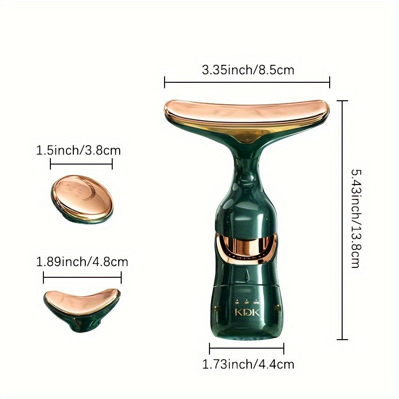 3-in-1 KDK Yuz Go'zallik Qurilmasi, Bo'yin va Yuz Massajchisi - Ayollar uchun Ideal 14-fevral Sovg'asi.