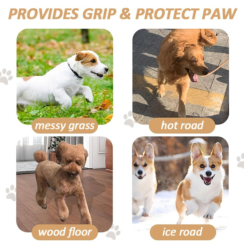 20 Non-Slip Dog Paw Protectors for Hardwood Floors, Self-Adhesive, Disposable Booties, Suitable for Small to Large Breeds.