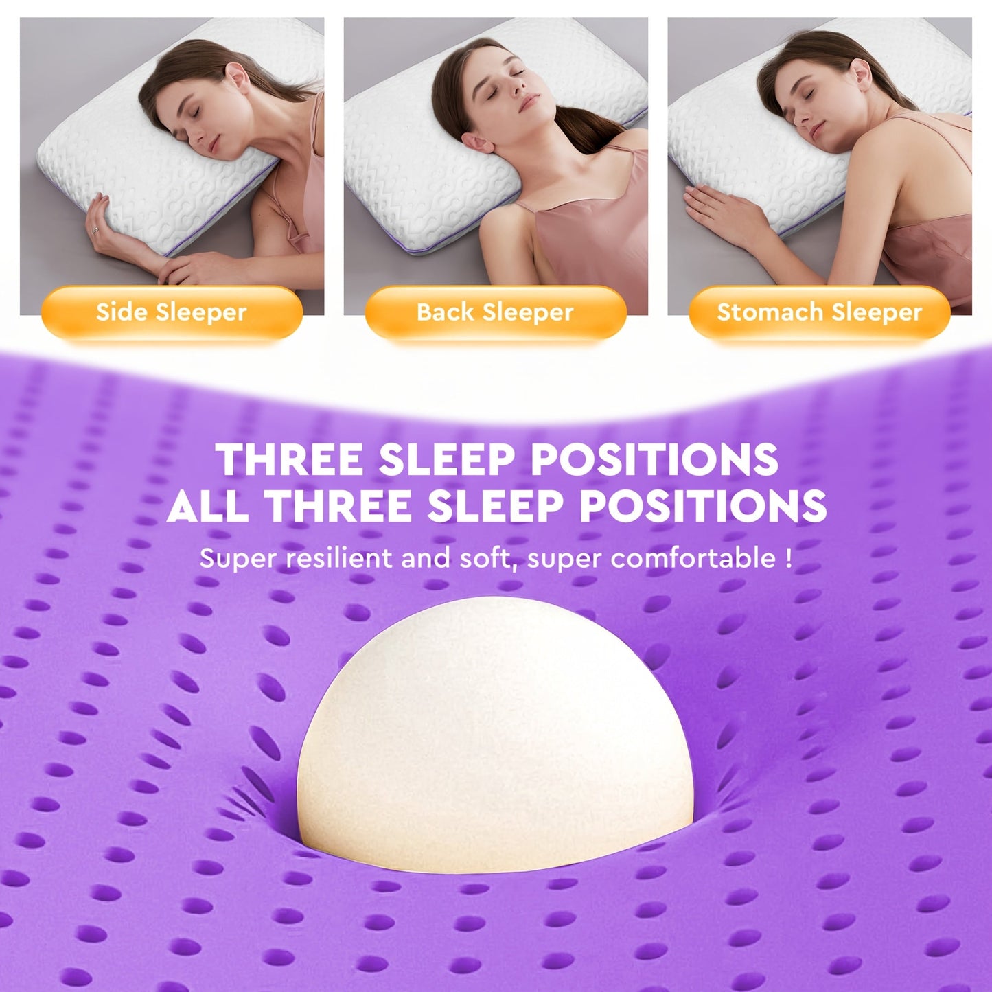 This Lavender Aromatherapy Memory Foam Pillow is perfect for back, stomach, and side sleepers. The cooling pillow is scented with lavender for a soothing sleep experience. The memory foam pillow core is infused with a relaxing lavender scent, making it